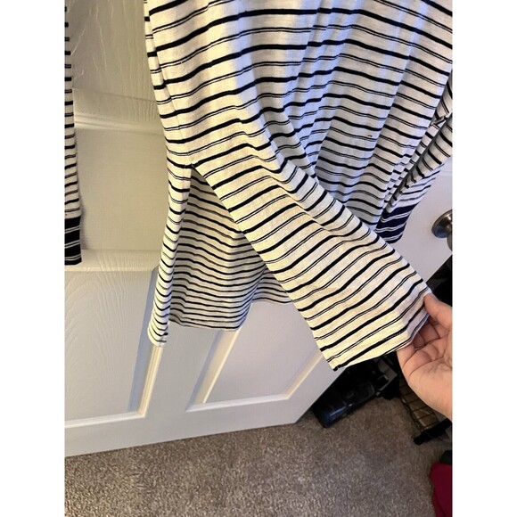 Toad&Co Black and White Striped Long Sleeve Hoodie - Picture 5 of 7